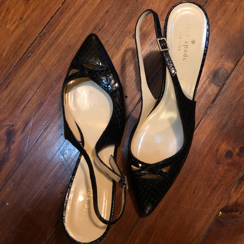 kate spade kitten heel sling back